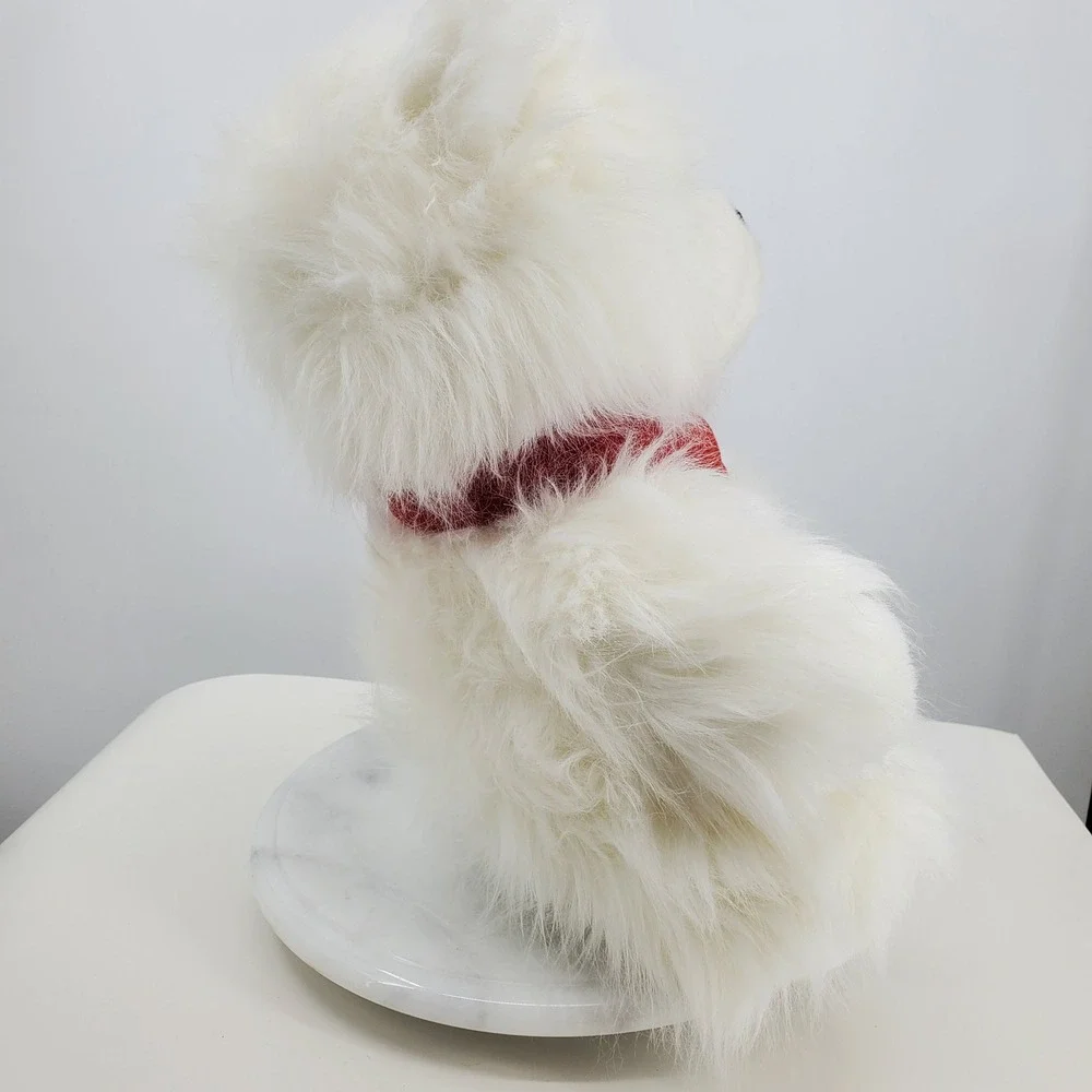 Vintage 1987 Dayton Hudson Santabear White Shaggy Plush Christmas Bear NWT‎ 16in